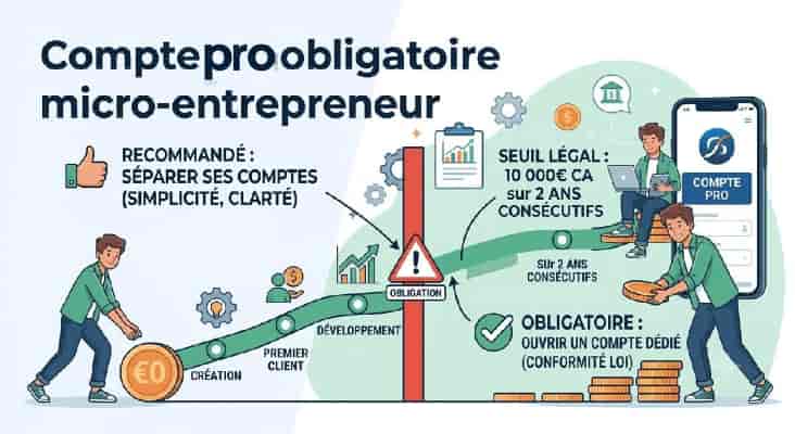 Le Compte pro est il obligatoire pour une micro-entreprise ? quand le compte professionnel dédié devient incontournable pour une micro entreprise